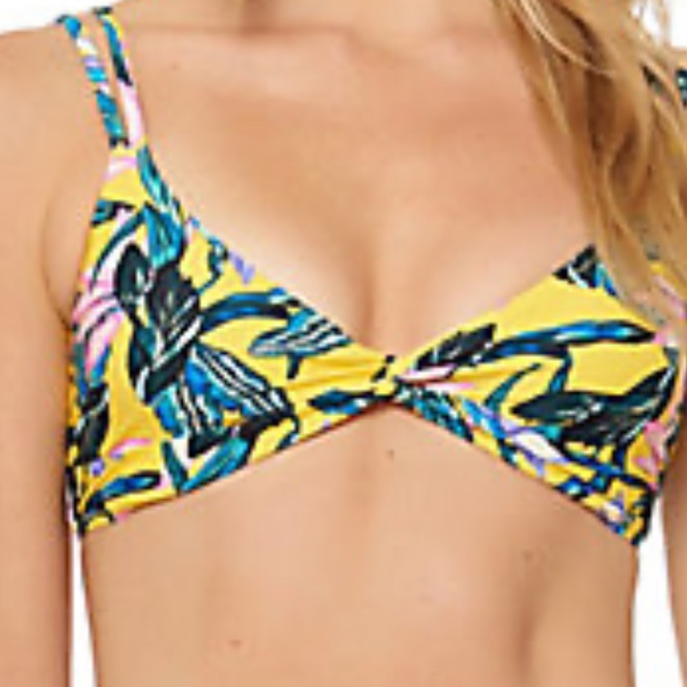 Jessica Simpson Yellow Floral Bikini Top - XL